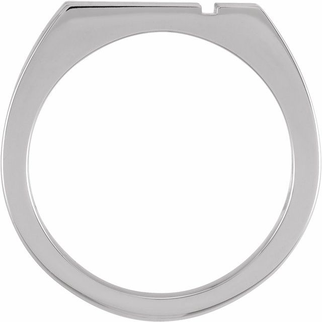 Sterling Silver 10.8x8.8 mm Rectangle Cross Signet Ring