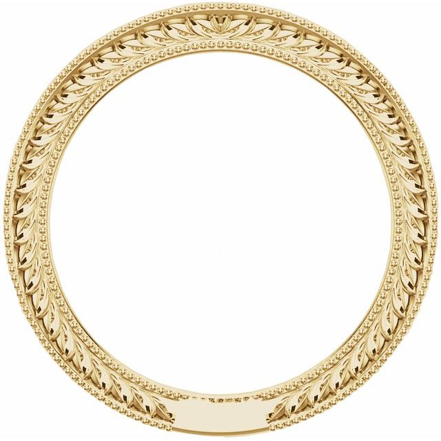 14K Yellow 2.6 mm Hand-Engraved Matching Band