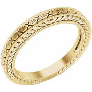 14K Yellow 2.6 mm Hand-Engraved Matching Band