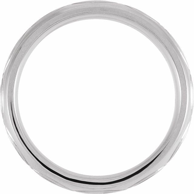 14K White 6 mm Infinity Patterned Band Size 6