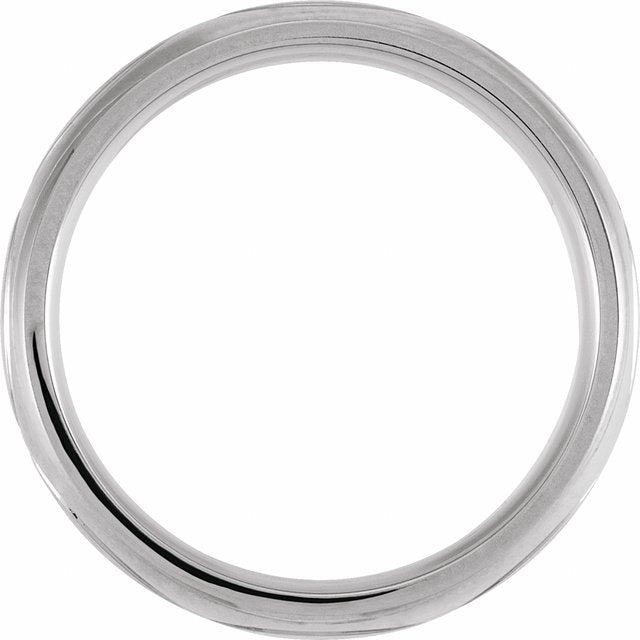 14K White 6 mm Infinity Patterned Band Size 10