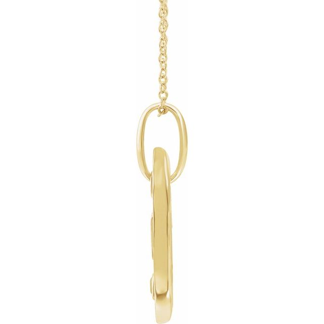 14K Yellow .05 CT Natural Diamond Initial D 16-18' Necklace