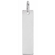 14K White 20x5 mm Engravable Bar Pendant