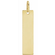 14K Yellow 20x5 mm Engravable Bar Pendant