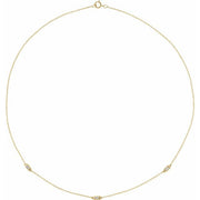 14K Yellow 1/5 CTW Natural Diamond 3-Station 16' Necklace