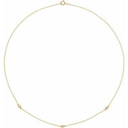 14K Yellow 1/6 CTW Natural Diamond 3-Station 18' Necklace