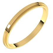 14K Yellow 2 mm Flat Edge Band Size 7