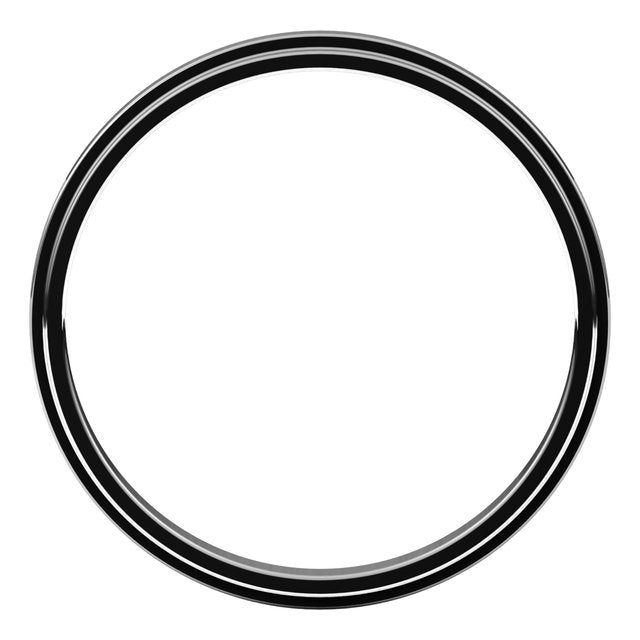 14K White 2 mm Flat Edge Band Size 6