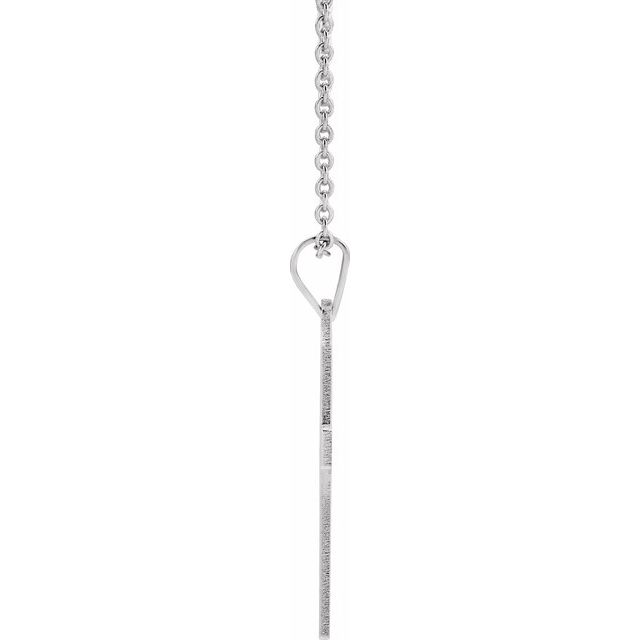 14k White 18 X 12 Mm Cross 18' Necklace