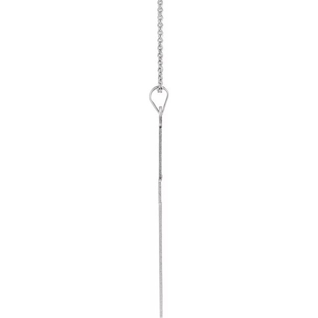 14k White 39 X 25 Mm Cross 18' Necklace