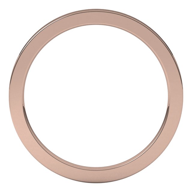 18K Rose 1.5 mm Flat Comfort Fit Band Size 6.5