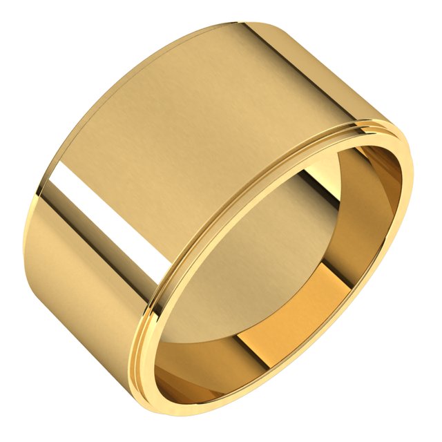 14k Yellow 10 Mm Flat Edge Band Size 10