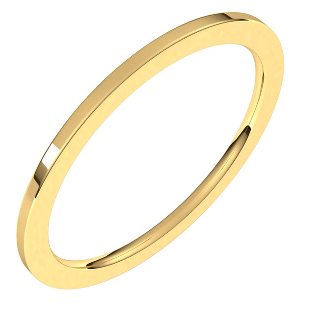 14k Yellow 1 Mm Flat Comfort Fit Band Size 5.5
