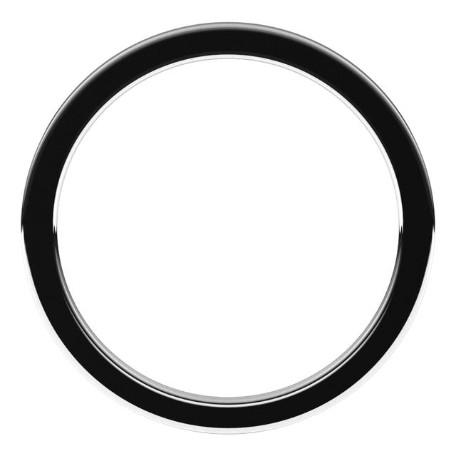 14K White 1 mm Flat Comfort Fit Band Size 6.5