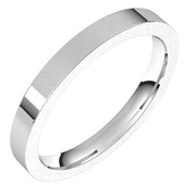 18k White 2.5 Mm Flat Comfort Fit Band Size 4.5