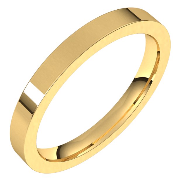 18k Yellow 2.5 Mm Flat Comfort Fit Band Size 8