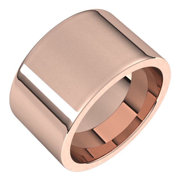 18k Rose 12 Mm Flat Comfort Fit Band Size 5.5