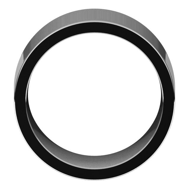 14k White 12 Mm Flat Comfort Fit Band Size 8