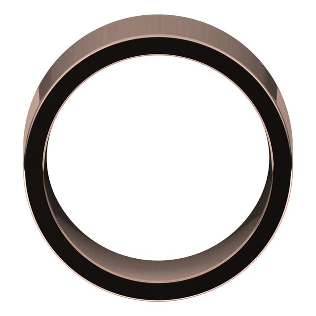 18k Rose 12 Mm Flat Comfort Fit Band Size 5.5