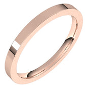 18k Rose 2 Mm Flat Comfort Fit Band Size 7