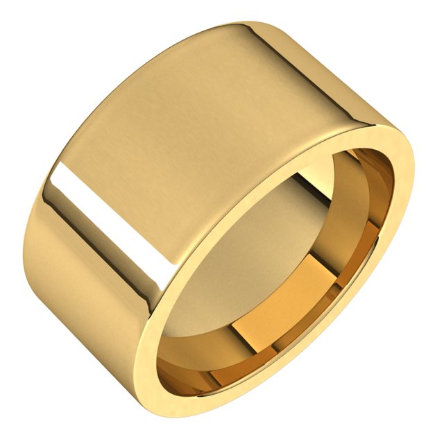 14k Yellow 10 Mm Flat Comfort Fit Band Size 10.5