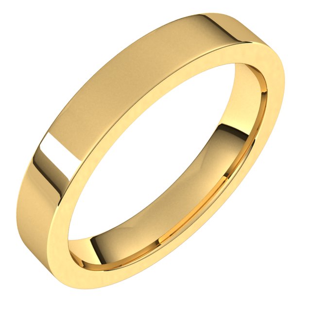 14k Yellow 3.5 Mm Flat Comfort Fit Band Size 4.5