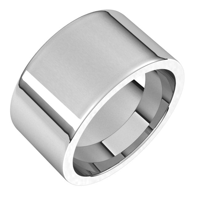14k White 11 Mm Flat Comfort Fit Band Size 10.5