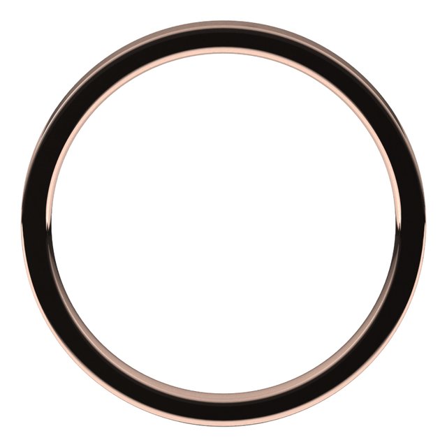18K Rose 2 mm Flat Comfort Fit Light Band Size 6.5