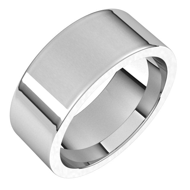 14k White 8 Mm Flat Comfort Fit Band Size 11