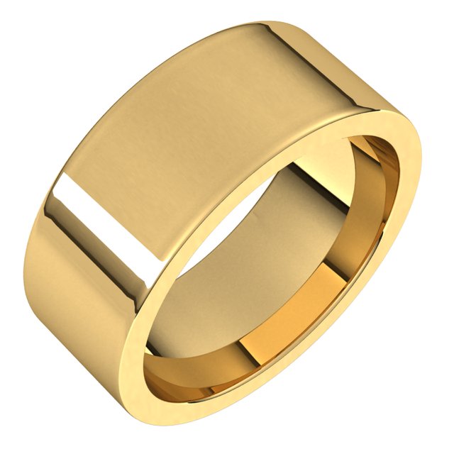14k Yellow 8 Mm Flat Comfort Fit Band Size 13