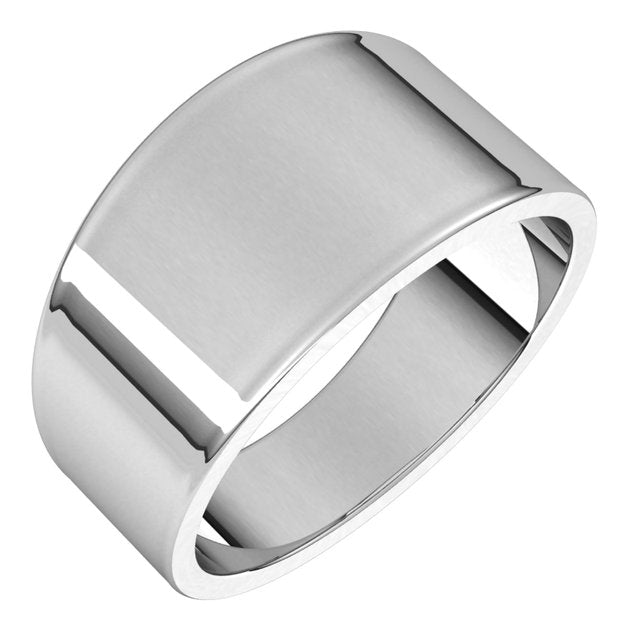 14k White 10 Mm Flat Tapered Band Size 9