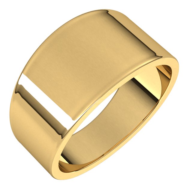 14k Yellow 10 Mm Flat Tapered Band Size 11.5