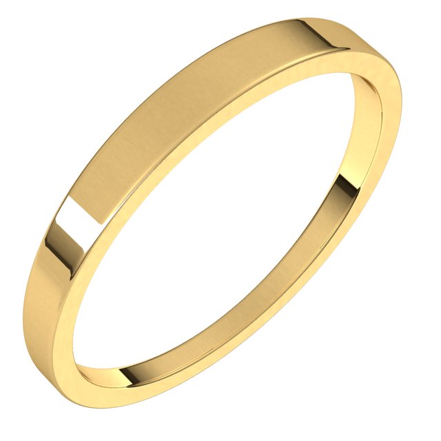 14k Yellow 2.5 Mm Flat Tapered Band Size 6.5
