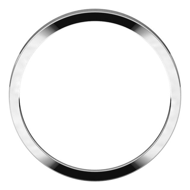 14k White 2.5 Mm Flat Tapered Band Size 8.5