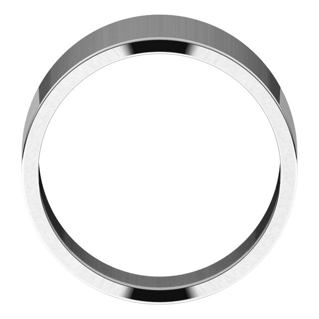 14K White 12 mm Flat Tapered Band Size 6