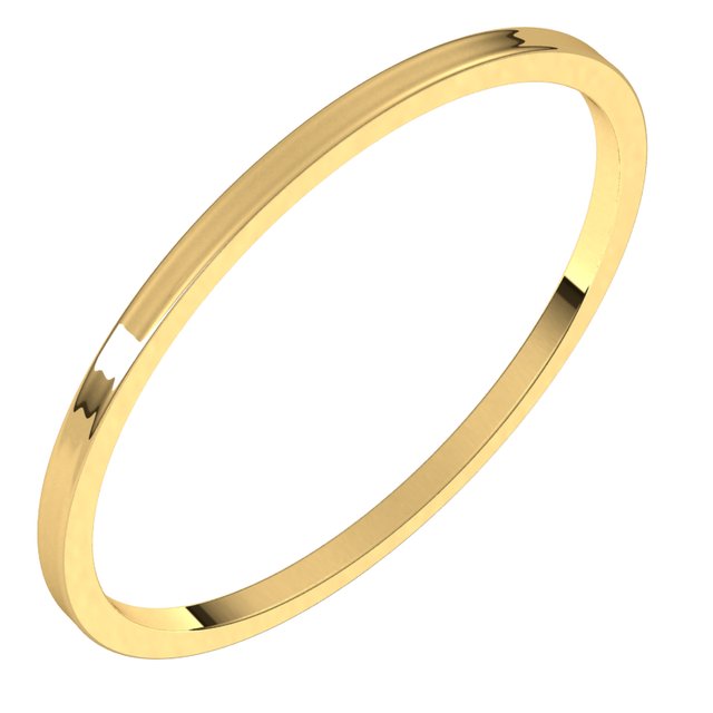 14K Yellow 1 mm Flat Ultra Light Band Size 10