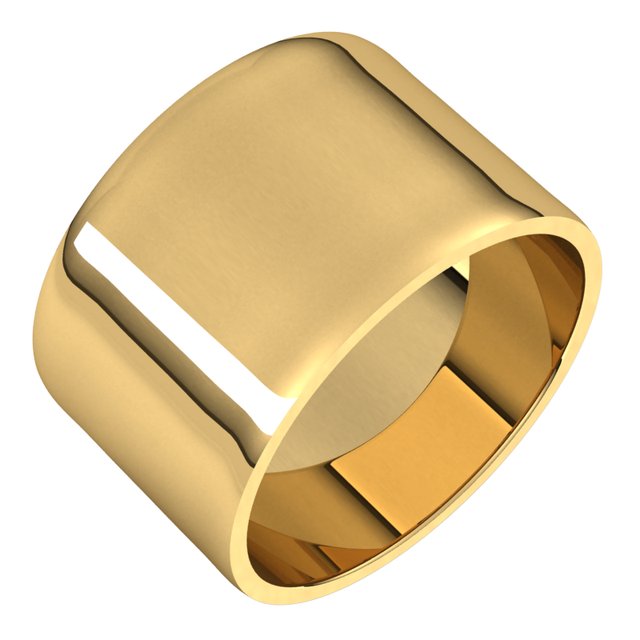 14K Yellow 12 mm Flat Ultra-Light Band Size 8
