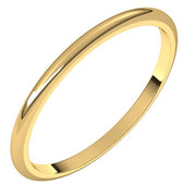 14k Yellow 1.5 Mm Half Round Band Size 9.5