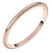 14k Rose 1.5 Mm Half Round Band Size 4.5