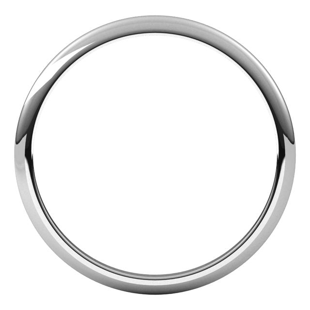 14k White 1.5 Mm Half Round Band Size 6