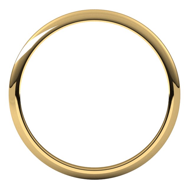 14k Yellow 1.5 Mm Half Round Band Size 9.5