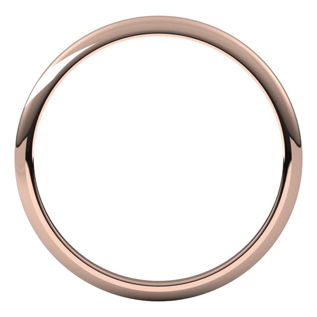 14k Rose 1.5 Mm Half Round Band Size 4.5