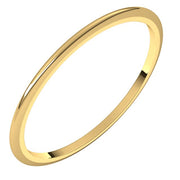 14k Yellow 1 Mm Half Round Band Size 7