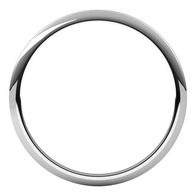 14K White 1 mm Half Round Band Size 1