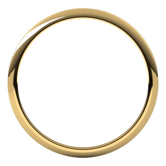 14k Yellow 1 Mm Half Round Band Size 7