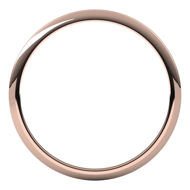 14k Rose 1 Mm Half Round Band Size 6.5
