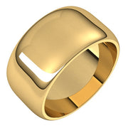 14k Yellow 10 Mm Half Round Band Size 7