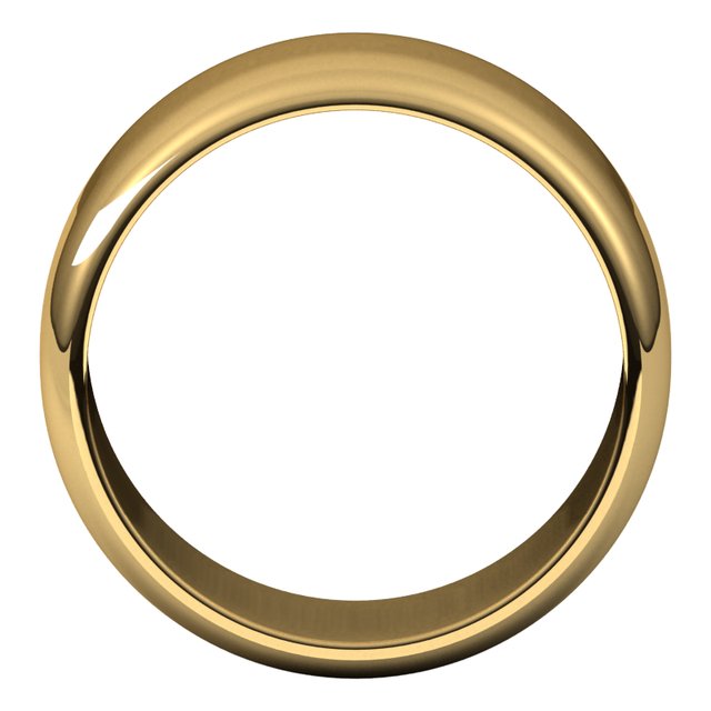 14k Yellow 10 Mm Half Round Band Size 7