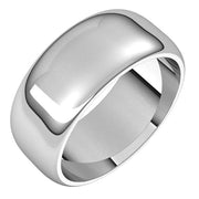 14k White 8 Mm Half Round Band Size 12