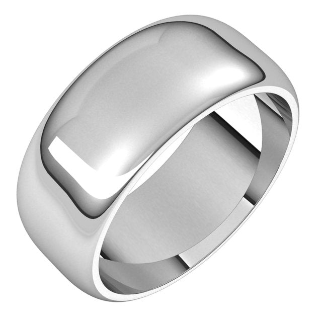 14k White 8 Mm Half Round Band Size 12